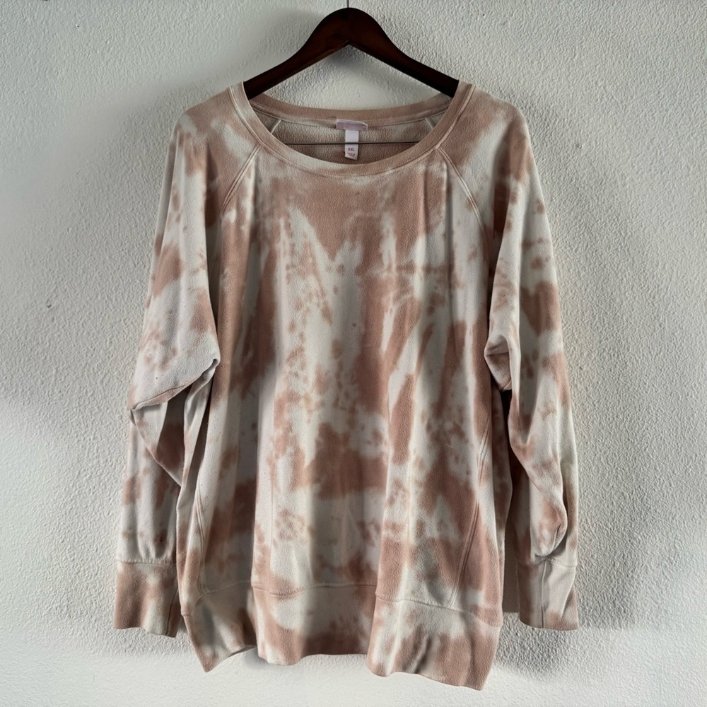 Tie Dye Maternity Pull Over Crewneck Size XXL Pale Pink / White Pregnancy Casual - Picture 11 of 11